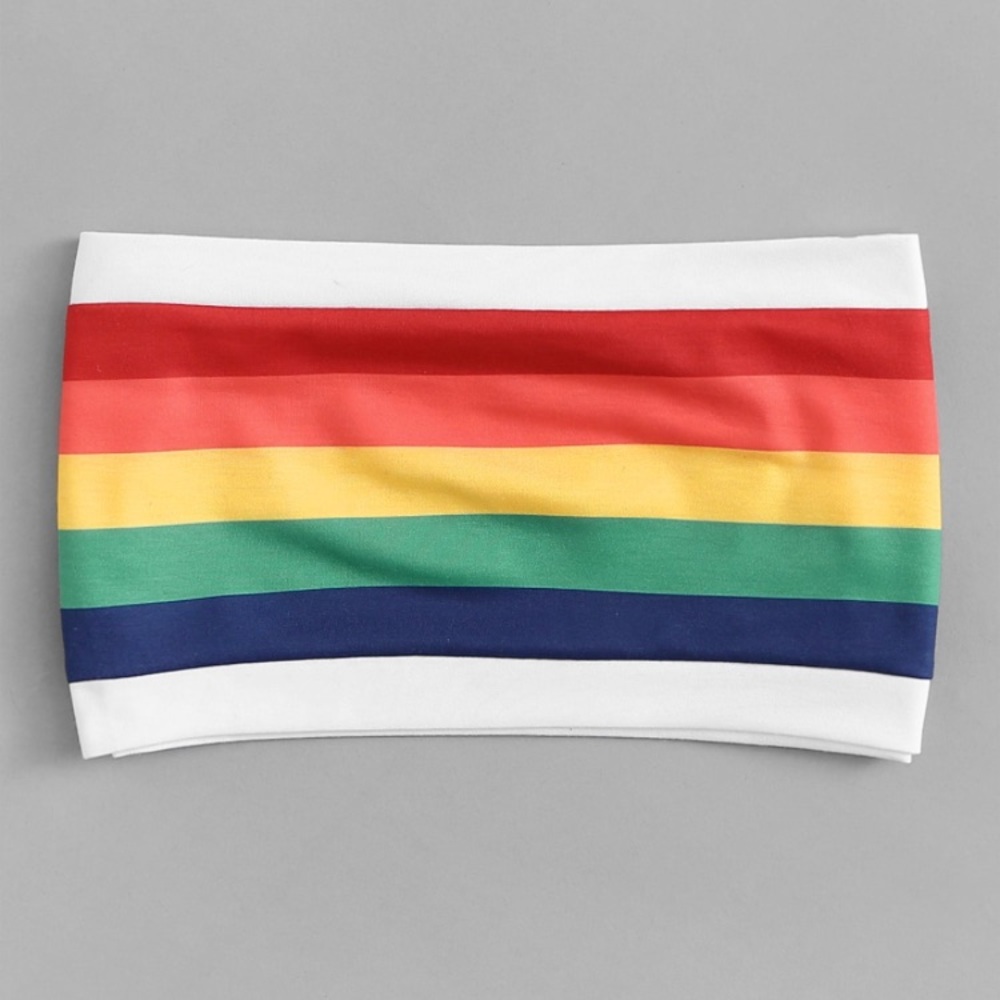 Pride flag bandeau crop top
